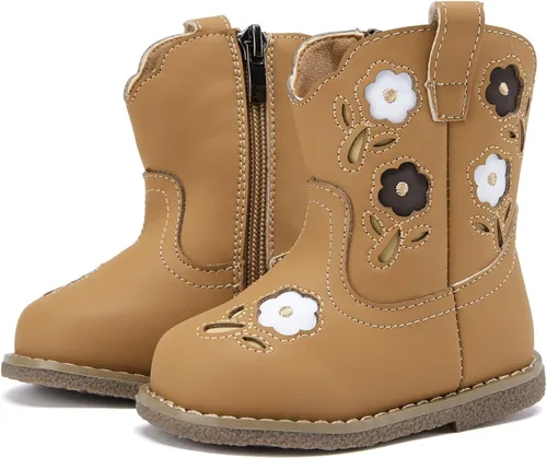 Miniatura 14 de BMCiTYBM Botas de bebé vaqueras para niño y niña, botas vaqueras occidentales para bebé, botas de vaquero para bebé con punta redonda, botas
