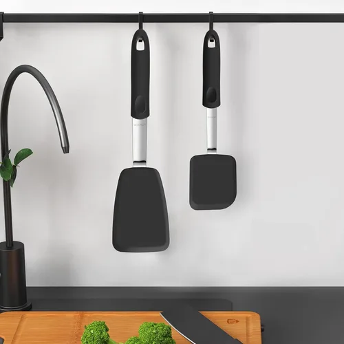 Miniatura 8 de GEEKHOM - Juego de 2 espátulas de silicona, resistentes al calor, flexibles, para utensilios de cocina antiadherentes, utensilios de cocina