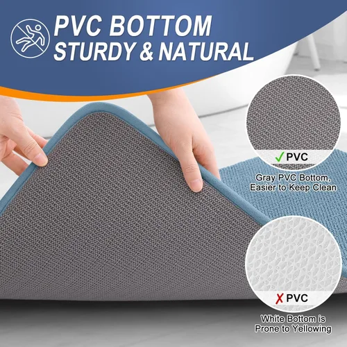 Miniatura 4 de OLANLY - Tapete grueso de espuma viscoelástica extrasuave, absorbente, de secado rápido, antideslizante, lavable a máquina, para baño, bañera