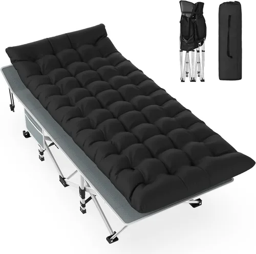 Miniatura 11 de Slendor Cuna de Camping, Cunas de Camping Plegables para Adultos, Cuna de Dormir Portátil con Bolsa de Transporte, Oxford de Doble Capa 1200D, Cama
