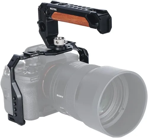 Miniatura 10 de NICEYRIG Jaula compacta para Sony Alpha 7V / 7R V/Alpha 7 IV/Alpha 7S III con riel NATO doble zapata fría - 497