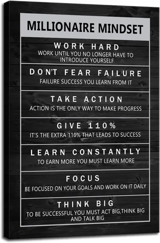 Miniatura 59 de WYJZDZQ8 Lienzo inspirador para la oficina, póster de arte de pared, cuadros motivacionales, lienzo con texto en inglés "How To Be Mentally Strong