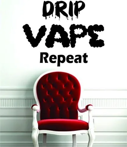 Calcomanía de joyería goteo vape repetición etiqueta engomada pared vinilo arte e Cig vapor humo tienda decoración