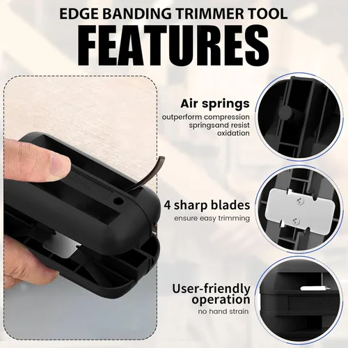 Miniatura 3 de Recortadora de bandas de doble borde con cuchillas de carburo de tungsteno (negro)