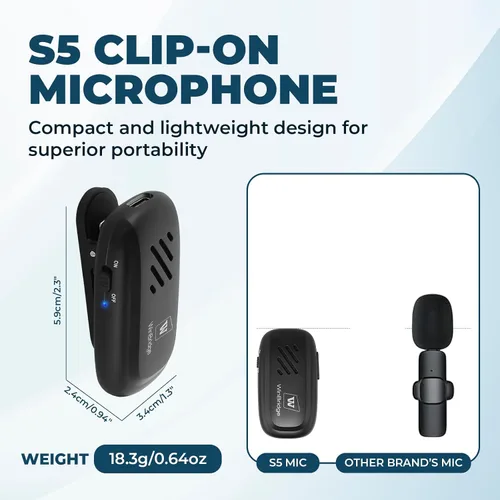 Miniatura 4 de WinBridge - Amplificador de voz inalámbrico con micrófono de solapa Bluetooth Lavalier para profesores, altavoz portátil y sistema de micrófono