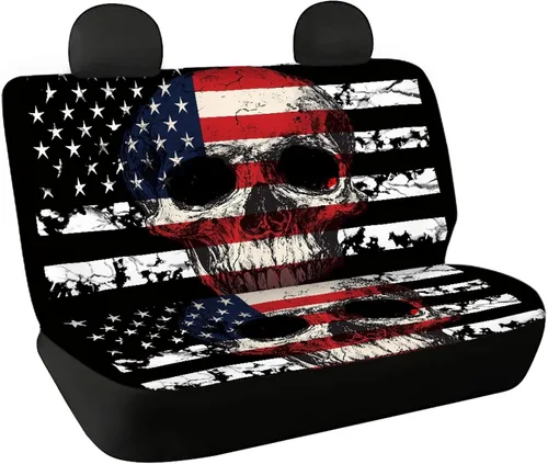 Miniatura 29 de AFPANQZ Funda protectora para asiento trasero de automóvil, con bandera patriótica estadounidense, solo para asiento trasero de automóvil, camión