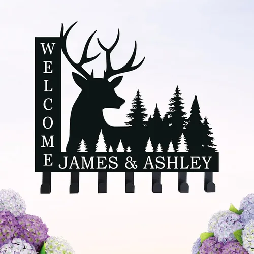 Miniatura 10 de Soporte personalizado para llaves de pared, ganchos de pared con nombre de familia, organizador de llaves de metal, decoración para colgar llaves