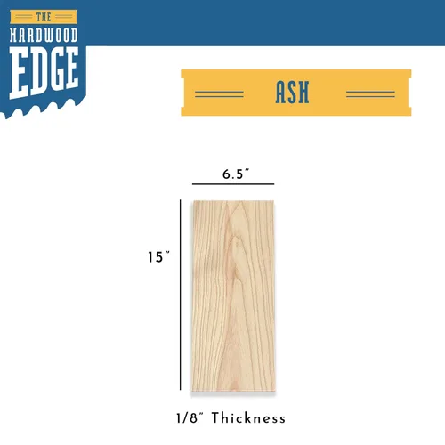 Miniatura 2 de Tablas de fresno para manualidades 1/8 x 16,5 x 38 cm (paquete de 4) Madera maciza de madera dura lista para láser