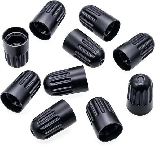 Miniatura 2 de 30 piezas de tapas de vástago de válvula de neumático TPMS, tapas de vástago de válvula de rueda de plástico negro para TR20008 TPMS, tapas