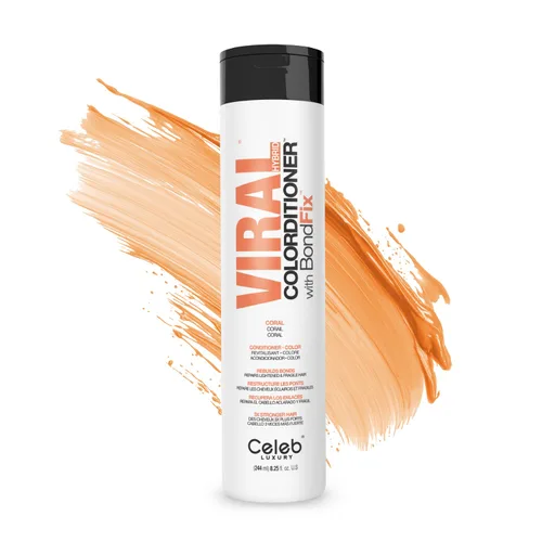 Celeb Luxury Acondicionador de depósitos de color - Actualizador de color con Bondfix Bond Rebuilder, Viral y Gem Lites, combina con Colorwash Coral