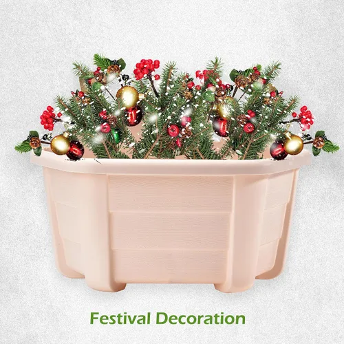 Miniatura 7 de ORIMERC Macetas de madera imitada de 9.8 pulgadas para plantas de interior, macetas colgantes de pared para interiores y exteriores, maceta vertical