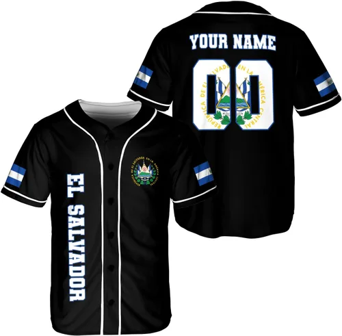 Miniatura 10 de Parvii Camiseta de béisbol personalizada de El Salvador Orgulloso, camiseta de El Salvador, camiseta de El Salvador, Jersey de El Salvador