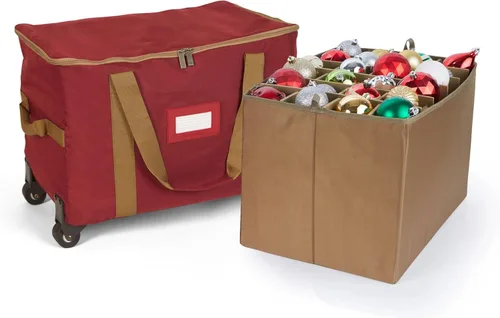 Miniatura 59 de Covermates Keepsakes Bolsa de almacenamiento ajustable para adornos, poliéster resistente, separadores acolchados y bandejas FlexGrid, organizador