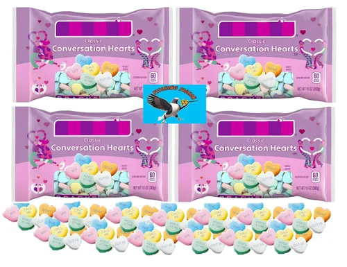 Tiny Conversation Hearts - Caramelo duro de San Valentín, 35 onzas a granel, dulces y agrios de corazón con refranes