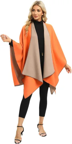 Miniatura 8 de Femdouce Manta cálida para mujer, ligera, con frente abierto, capa tipo poncho para primavera, otoño e invierno