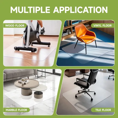 Miniatura 5 de SOONAN Tapete para silla para suelos de madera dura, 36 x 48 pulgadas, tapete transparente para silla de escritorio de oficina, 0.08 pulgadas