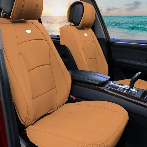 Miniatura 4 de TLH - Juego completo de cojines de asiento de cuero sintético ultra cómodos, ajuste universal para coches, camiones, SUV Azul Negro