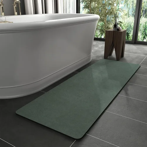 Miniatura 46 de MontVoo -Tapete de baño-Alfombras de baño delgadas antideslizantes para debajo de la puerta- Superficie de gamuza sintética absorbente, de secado