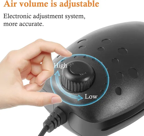 Miniatura 4 de HITOP 3W 80GPH Adjustable Aquarium Air Pump, Upgrade Quiet Oxygen Pump, Powerful Air Aerator for Fish Tank up to 120 Gallon