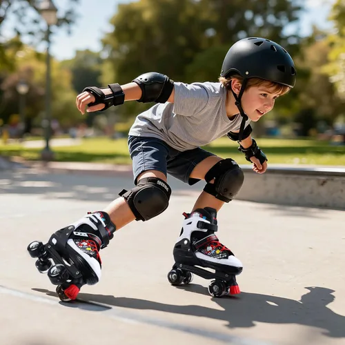 Miniatura 6 de Patines de ruedas para niños, 4 tamaños ajustables con todas las ruedas iluminadas, patines de 10C a 8 patines para niños pequeños, principiantes