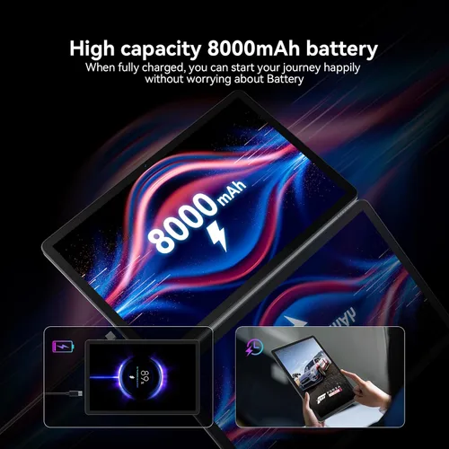 Miniatura 8 de Tablet de 11 pulgadas versión 2026, tabletas Android 15 con teclado, 16 (8+8) GB de RAM 128 GB ROM 1TB Expand, tableta WiFi 2.4G/5G con BT 5.0