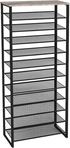 Miniatura 12 de HOOBRO - Zapatero de 10 niveles, organizador de almacenamiento de zapatos de 23.6" L, estante de zapatos de gran capacidad para entrada de puerta