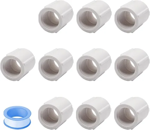 Miniatura 7 de 12 conectores adaptadores de tubo de acoplamiento de tubería de PVC roscados hembra a hembra de 1/2 pulgada para rociadores, sistema de riego por