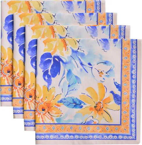 Miniatura 39 de Maison d' Hermine Happy Florals - Juego de 4 servilletas 100% algodón suave y cómodo perfectas para cenas familiares, bodas, fiestas de cóctel, 063