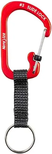 Miniatura 11 de Nite Ize SlideLock Llavero, Llavero Mosquetón con Bloqueo de Aluminio con Correa, Azul