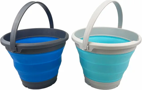 SAMMART Cubo de plástico plegable de 5.5 L (1.4 galones), bañera redonda plegable, cubo de agua portátil para pesca, maceta de agua para exteriores