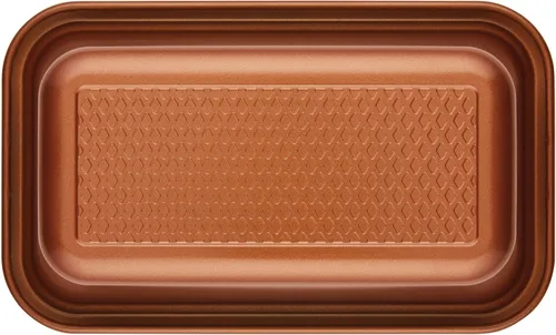 Miniatura 3 de Ayesha Curry Bakeware - Juego de moldes antiadherentes para pastel de carne/pan, dos de 9 x 5 pulgadas, cobre