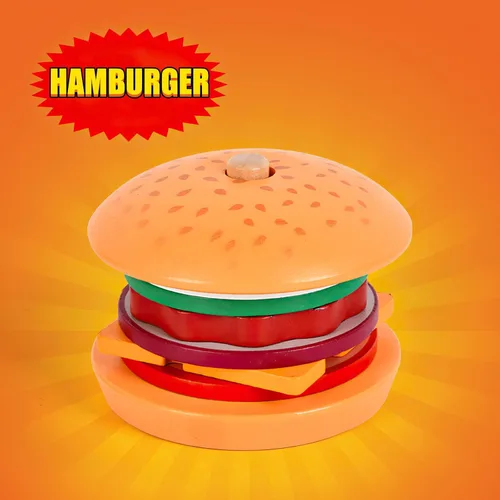 Miniatura 6 de Juguetes de hamburguesas de madera para apilar para niños, alimentos de juego Montessori para niños pequeños, juguetes educativos para niños de más