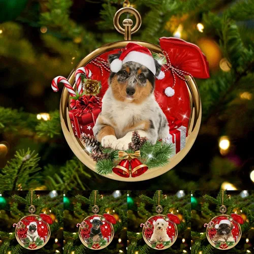 Miniatura 2 de Nazenti Adorno personalizado de bola de Navidad de pastor australiano – Adorno de perro personalizado para amantes de las mascotas, colgante