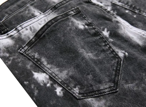 Miniatura 29 de Baylvn - Pantalones de mezclilla entallados y estampados para hombre con corte recto