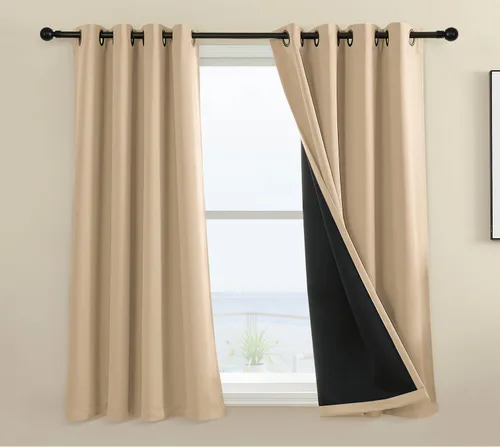 Miniatura 53 de Rutterllow - Cortinas 100% opacas, paneles de cortina con ojales, aislamiento térmico y bloqueo de luz para habitación y sala de estar