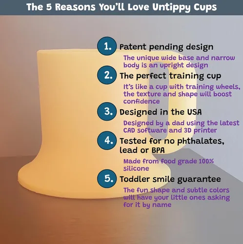 Miniatura 6 de Vaso para niños, taza de té y taza para niños pequeños Juego de 3 tazas aptas para lavavajillas y microondas 3 tazas de base ancha para niños