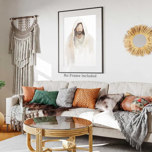 Miniatura 7 de Arte de pared de acuarela de Jesús, pintura en lienzo cristiano, imágenes de las Escrituras, decoración de pared, póster con versículos bíblicos