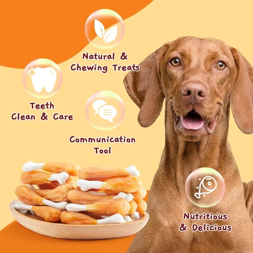 Miniatura 8 de Jungle Calling - Golosinas masticables de pollo para perros, huesos de calcio de pollo real sin cuero crudo para limpieza de dientes y aliento