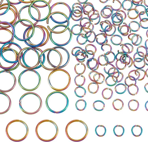 Miniatura 8 de UNICRAFTALE 800 piezas de anillos de salto abiertos de acero inoxidable de 0.197 in, anillos redondos dorados, conectores de metal para manualidades
