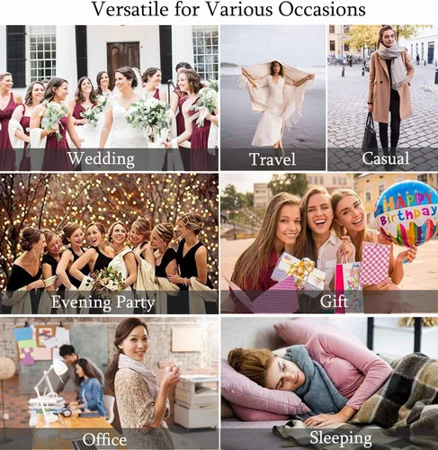 Miniatura 5 de vimate Pashmina Scarf and Shawl - Soft Women Pashminas Wrap for Wedding Evening Party (20 Colors)