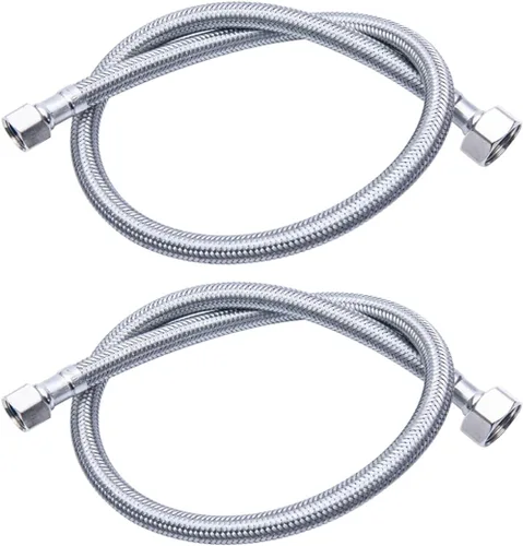 Miniatura 8 de Líneas de suministro de agua de acero inoxidable trenzado SUS304 para inodoro, tubos conectores de grifo de baño con tuerca de latón 1/2"-14NPSM a