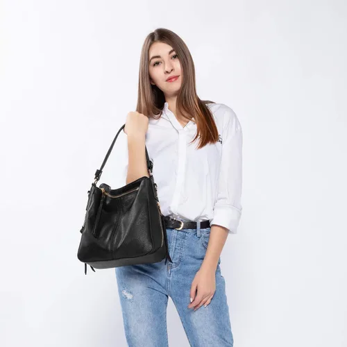 Miniatura 9 de Realer Bolsos Hobo para mujer, de piel sintética, bolso grande con borla