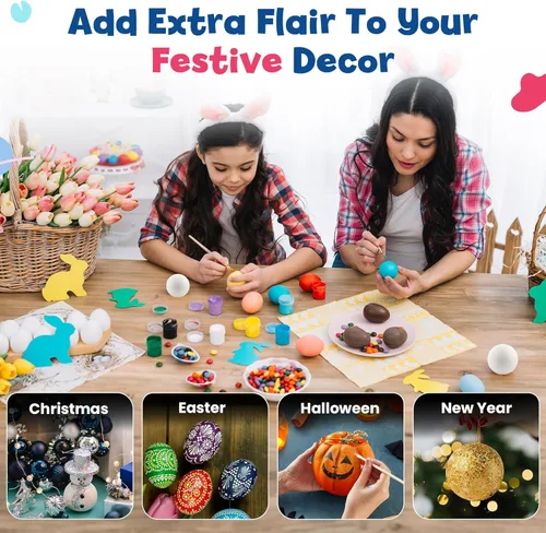 Miniatura 7 de Hygloss Bolas redondas de espuma para manualidades 6 piezas de espuma blanca de 3.8 pulgadas (XPS) para artes, pequeñas bolas de espuma