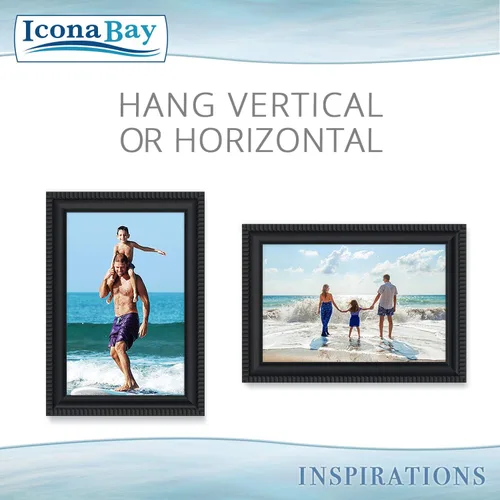 Miniatura 7 de Icona Bay - Juego de marcos de fotos (12 unidades), perchas para montaje en pared y caballete de mesa incluidos, colocación horizontal o vertical