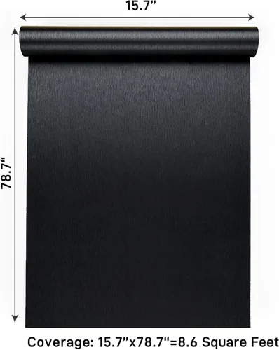 Miniatura 9 de VaryPaper Papel de contacto de acero inoxidable cepillado negro de 15.7 x 78.7 pulgadas para electrodomésticos, papel tapiz metálico negro