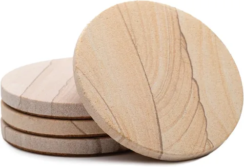 Thirstystone Marca – Posavasos de arena del desierto, piedra arenisca multicolor totalmente natural, piedra duradera con diferentes patrones, cada