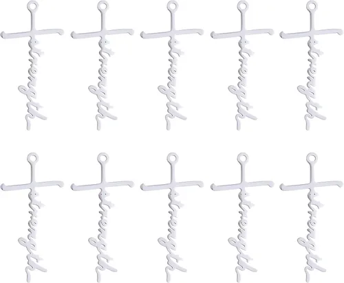 Miniatura 11 de Colgante de cruz de gracia, 10 piezas, collar de acero inoxidable para hacer regalos de joyería religiosa cristiana
