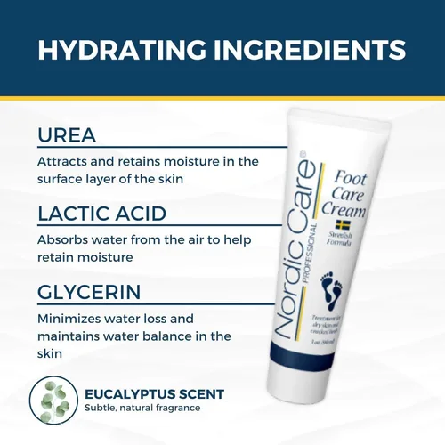 Miniatura 3 de Nordic Care Crema para el cuidado de los pies Reparación intensiva con urea y glicerina para pies secos y talones agrietados Resultados notables
