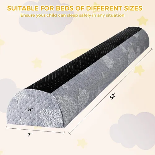 Miniatura 3 de Protectores de riel de cama para niños pequeños, protector de parachoques de espuma con almohadillas antideslizantes duales, funda impermeable