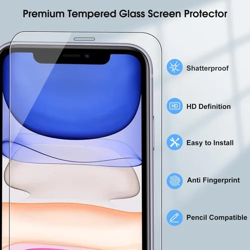 Miniatura 9 de Qularlans Paquete de 3 protectores de pantalla de vidrio templado compatibles con iPhone 11/XR, dureza 9H, resistente a los golpes, vidrio templado